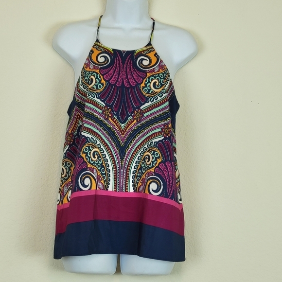 NWT Renee C Jayani Racerback Halter Top Multicolor Stitch Fix Size S Colorful - Picture 3 of 12